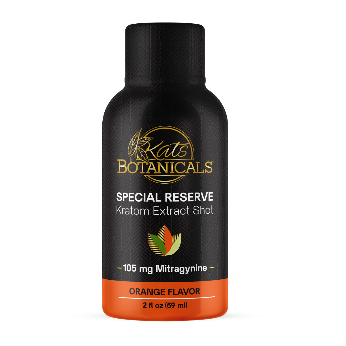 Kats Kratom Special Reserve Kratom Extract Shot Orange 105mg 60mL - Orange