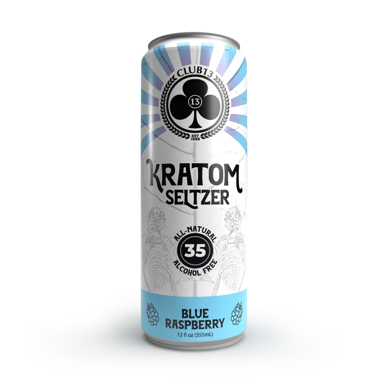 Club 13 Kratom Seltzer 35MIT 12oz - Blue Raspberry