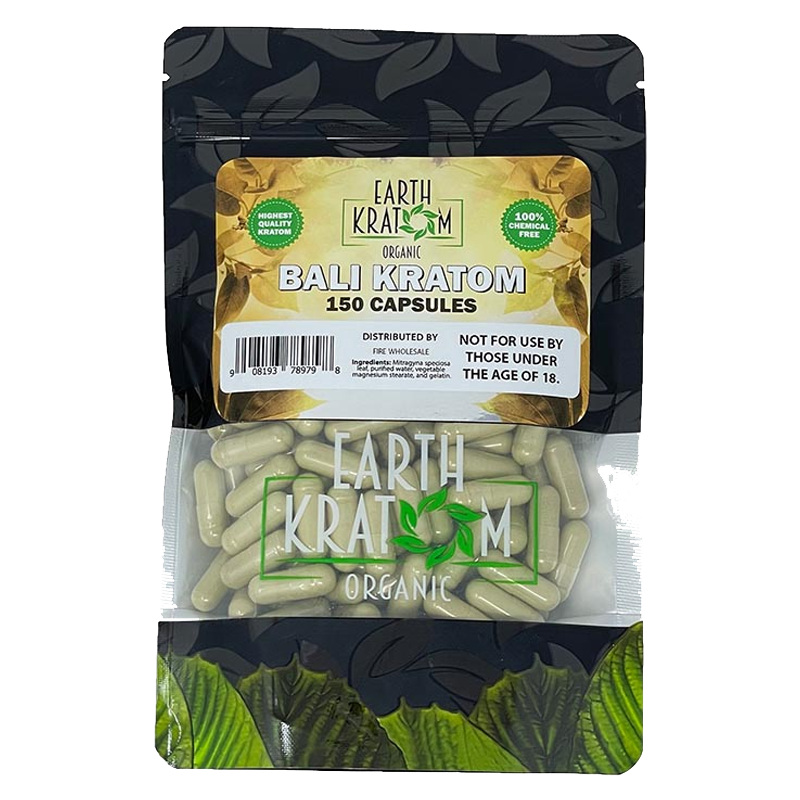 Earth Kratom Bali Kratom Capsule - capsules packaging