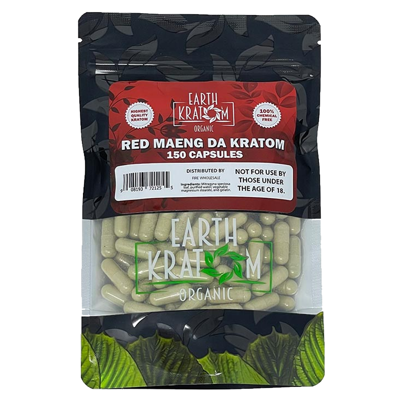 Earth Kratom Red Maeng Da Kratom Capsule - capsules packaging