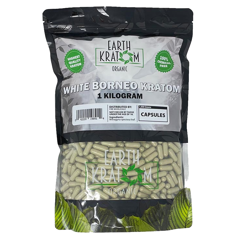 Earth Kratom White Borneo Kratom Capsule - front view