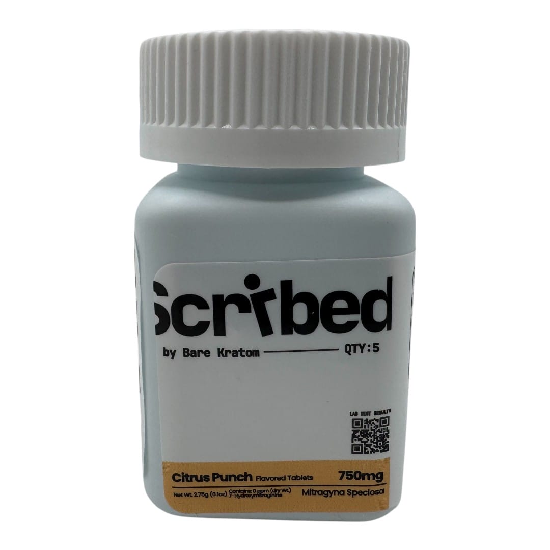 Bare Kratom Scribed Kratom Tablets 750mg x 5ct