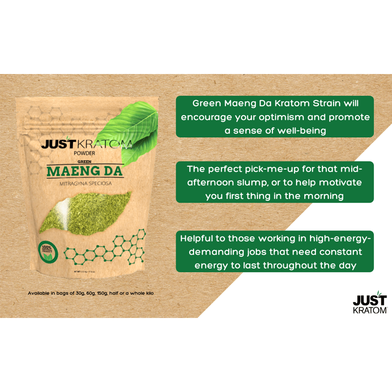 Just Kratom Green Maeng Da Kratom Powder - supplement facts