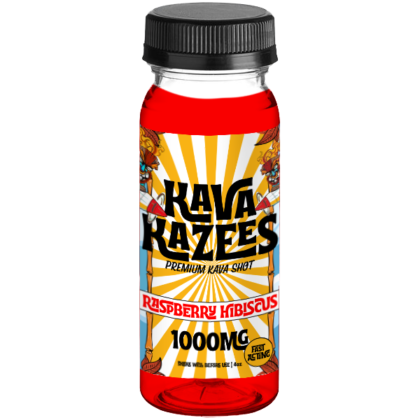 Kava Kazees Raspberry Hibiscus Kava Shot, 4oz, 1000mg