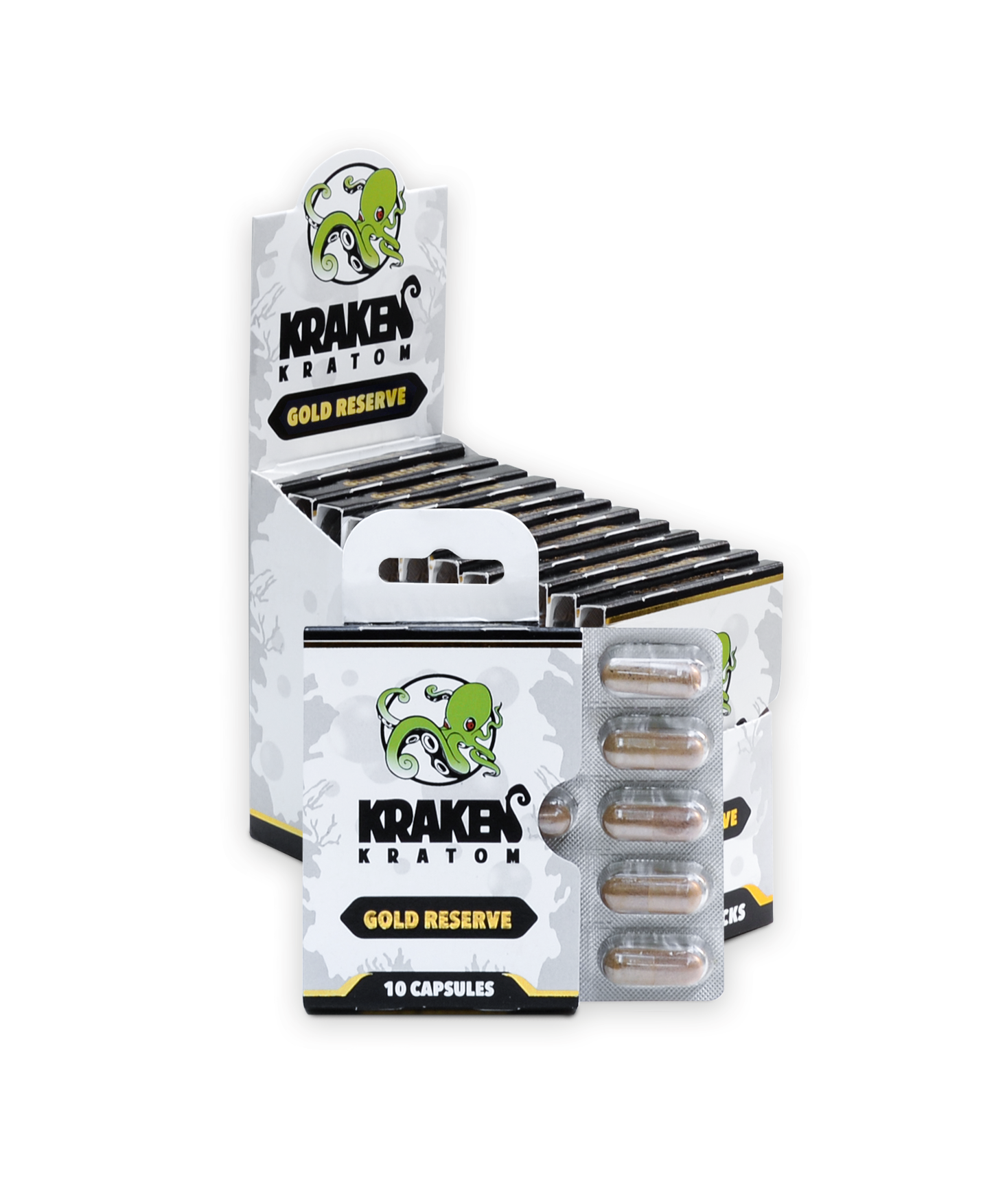 Kraken Kratom Gold Reserve Capsules, 10ct