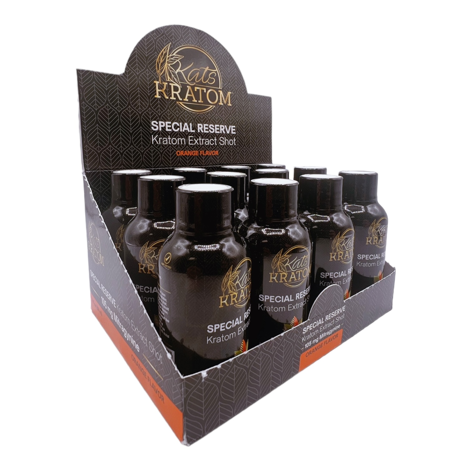 Kats Kratom Special Reserve Kratom Extract Shot Orange 105mg 60mL - for Energy