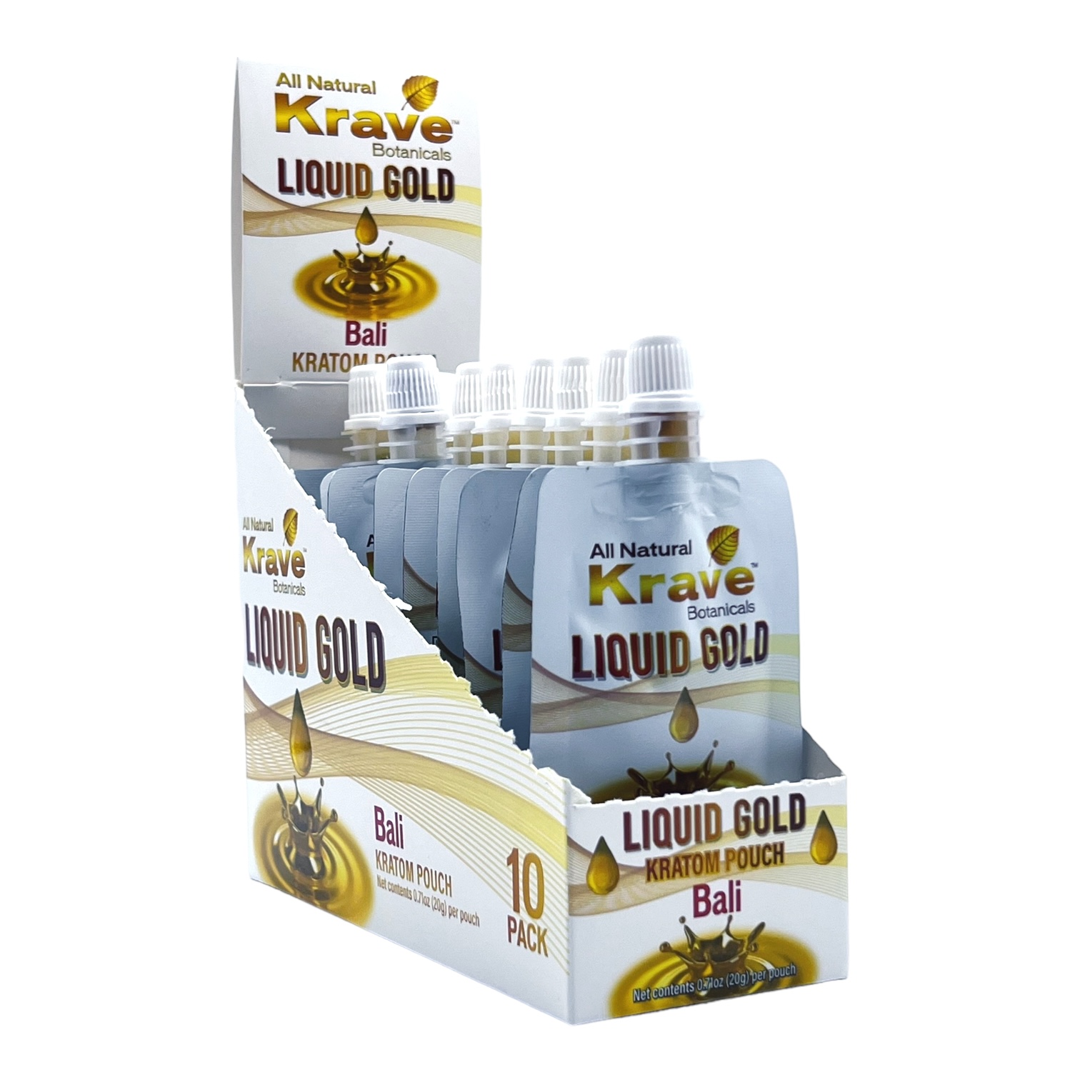 Krave Kratom Extract Liquid Gold Pouch Bali 20g - for Relaxation