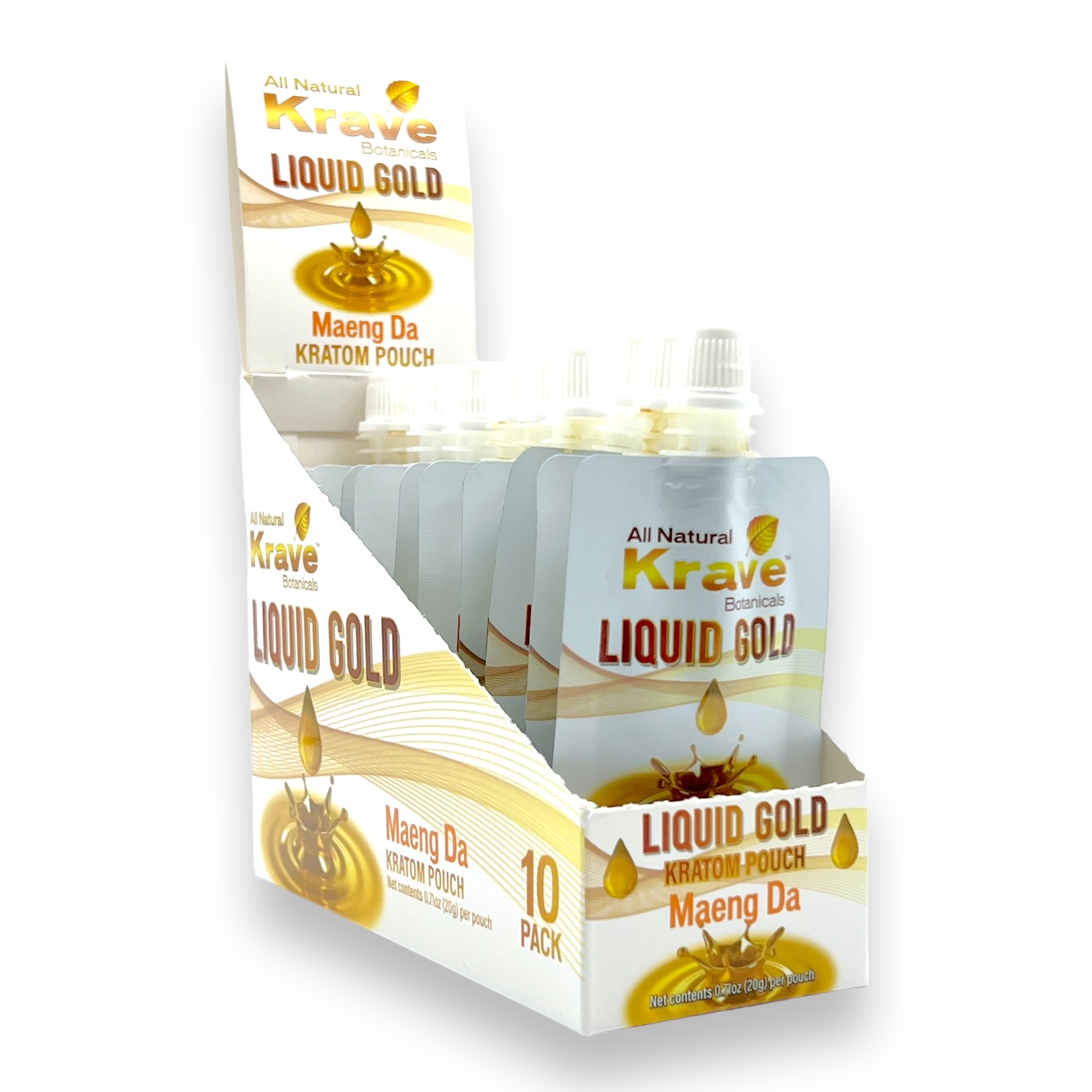 Krave Kratom Extract Liquid Gold Pouch Maeng Da 20g - for Energy