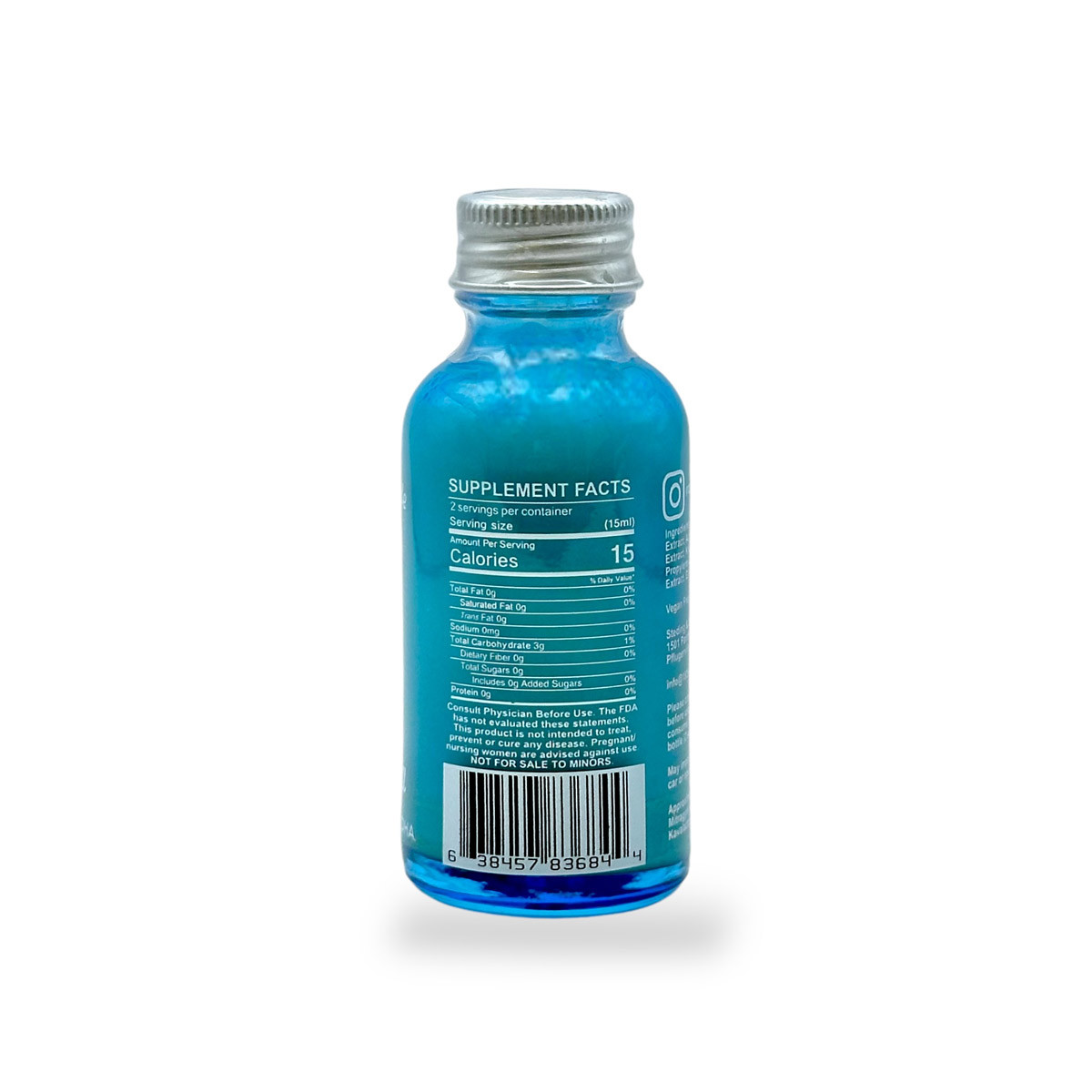 Lazy Luau Kava Kratom & Ashwagandha 30ml - back view
