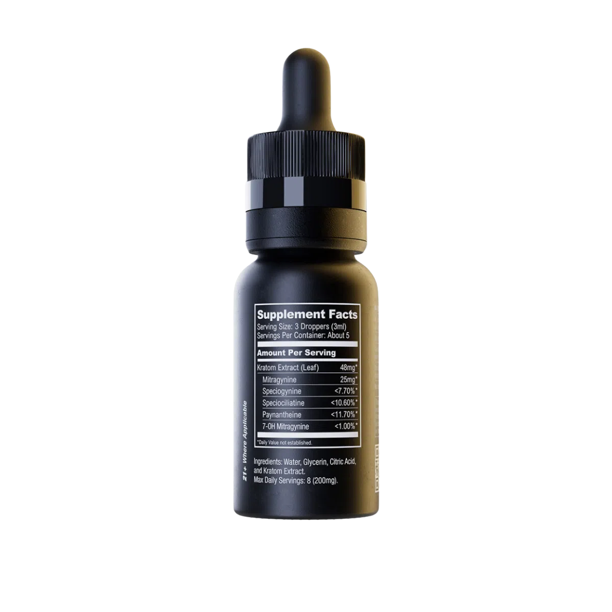 MIT 45 Kratom Extract Shot, 250mg, 15mL - back view