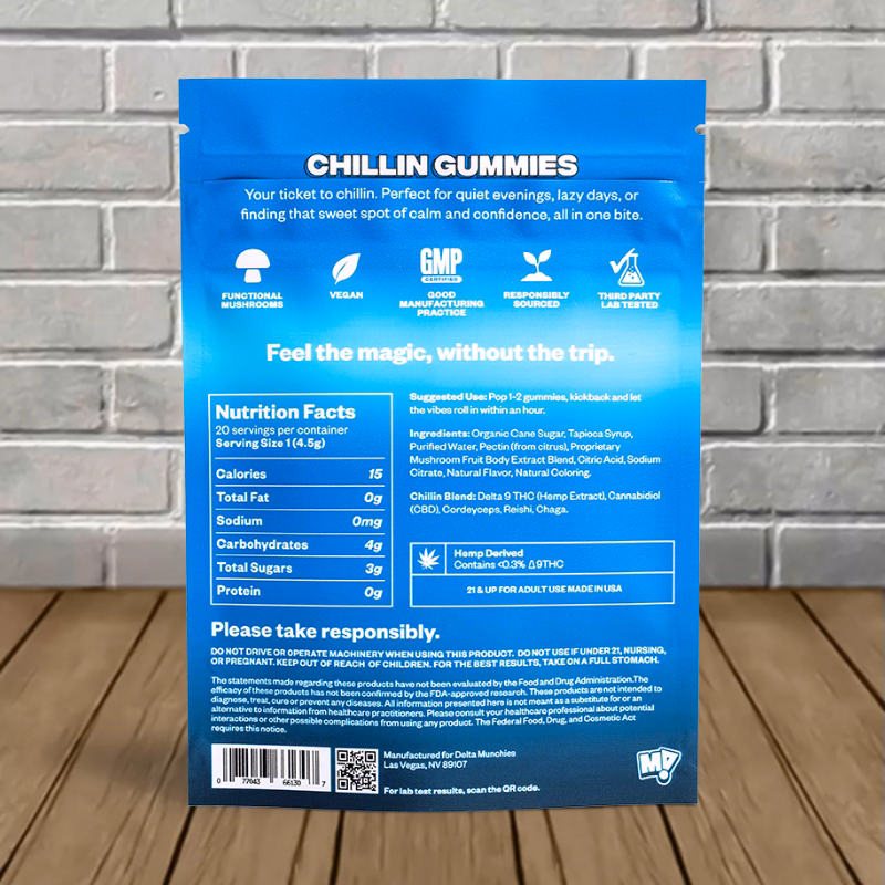 MUNCHIES! Functional Microdose Gummies - Chillin Blend supplement facts