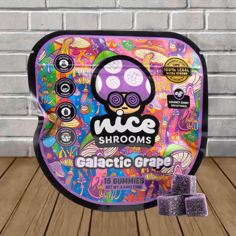 Nice Shrooms High Potency Mushroom Gummies - Grape