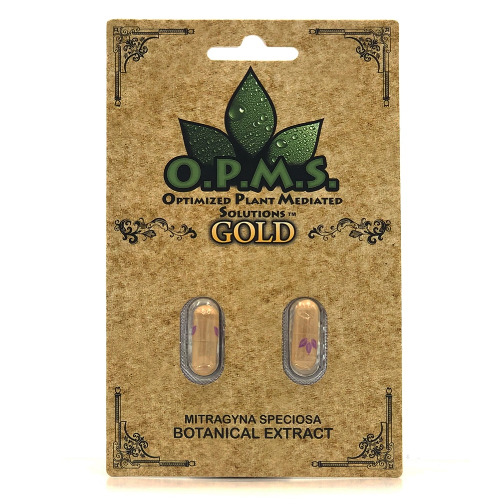 OPMS Gold Kratom Extract Capsules - front view