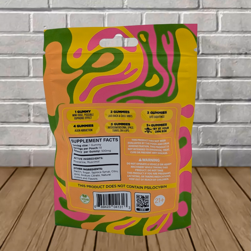 Psyched Mushroom Gummies - back view