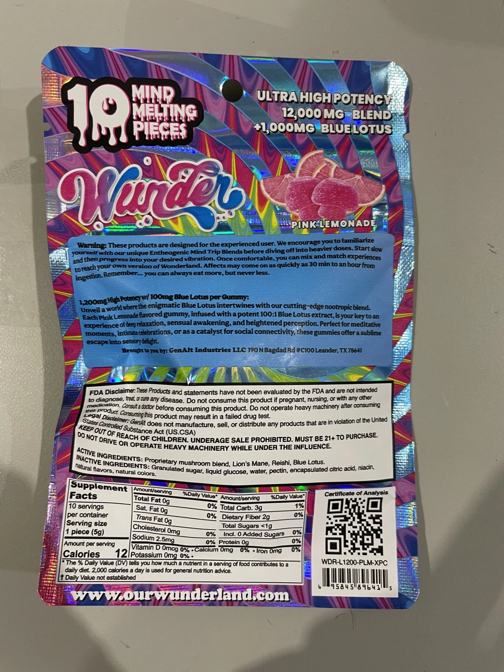 Wunder Ultra-High Potency Blend + Blue Lotus Gummies 12000mg - Image 4