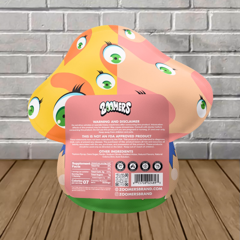 Zoomers Mushroom Gummies - Mango supplement facts