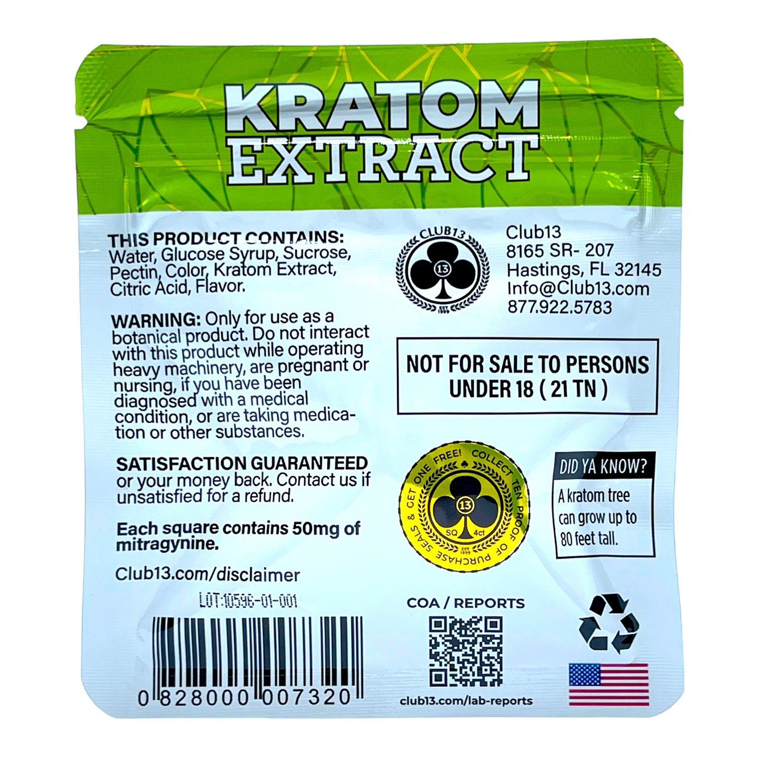 Club 13 Red Apple Extract Kratom Gummies - gummies packaging