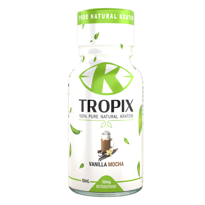 K-Tropix Vanilla Mocha Kratom Shot 110mg 10mL - Image 2