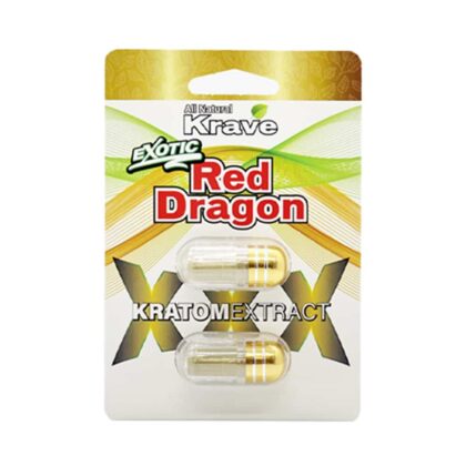 Krave Red Dragon Kratom Extract Capsules, 2ct