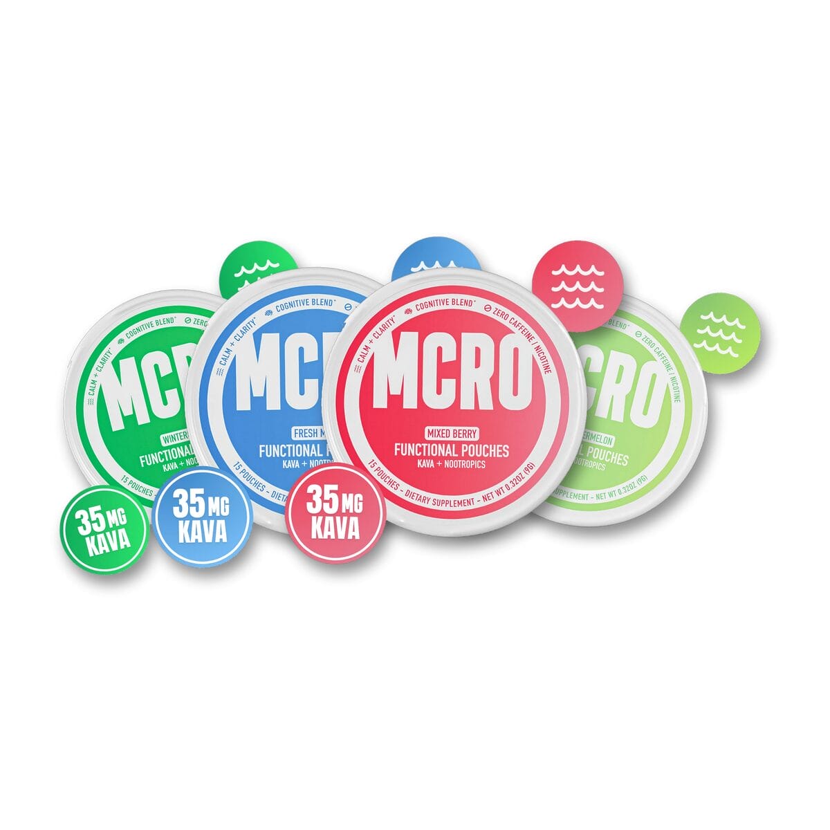 MCRO - Kava + Nootropics Pouches, 15ct