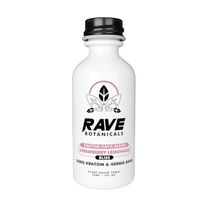 Rave Botanicals Kratom + Kava Blend Liquid Extract Shot 2oz