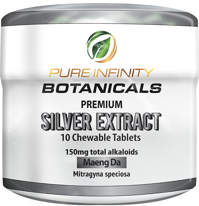 Pure Infinity Kratom Extract Silver Maeng Da Tablets 10ct