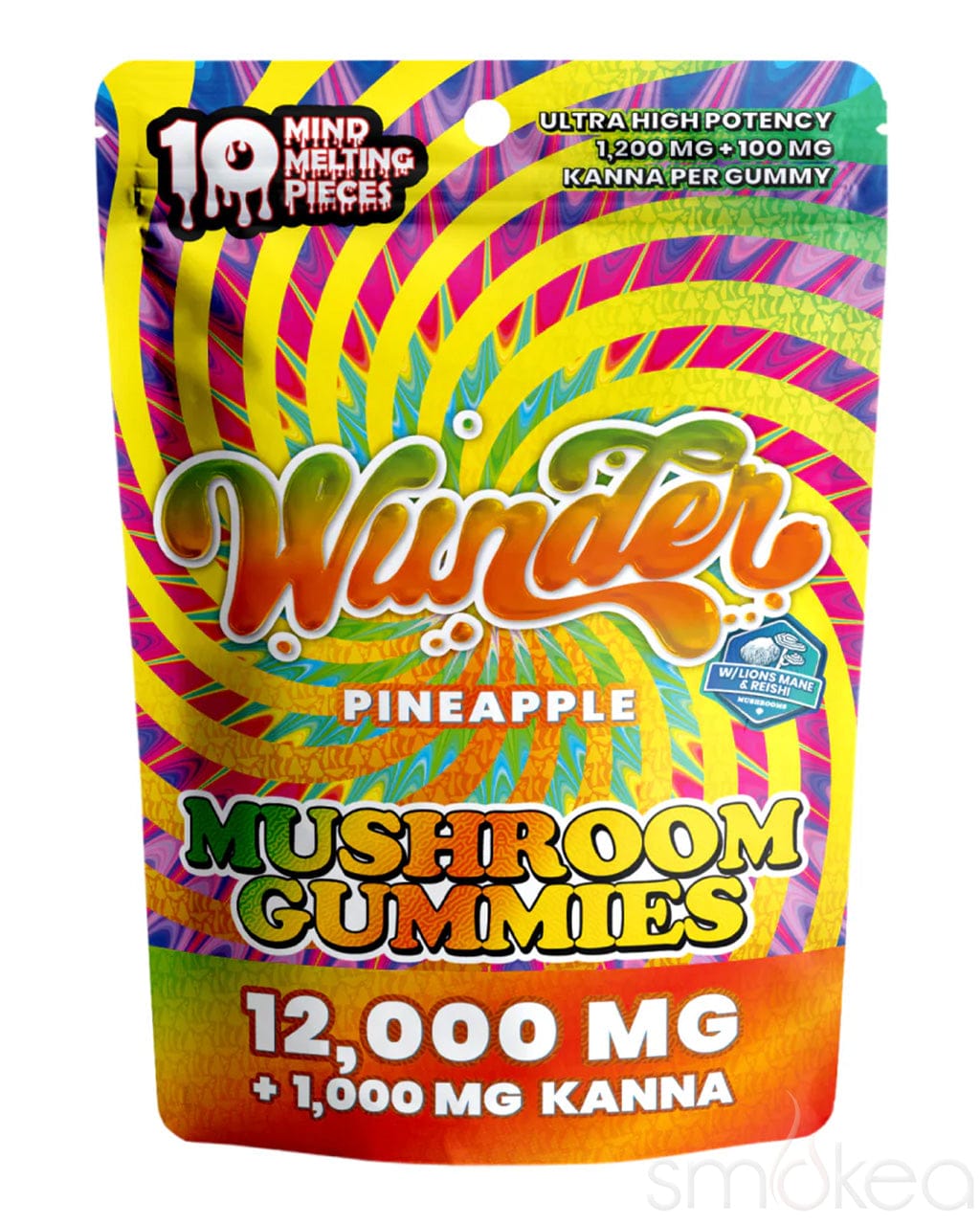 Wunder High Potency Entheogenic Mushroom + Kanna Gummies - Pineapple - Pineapple