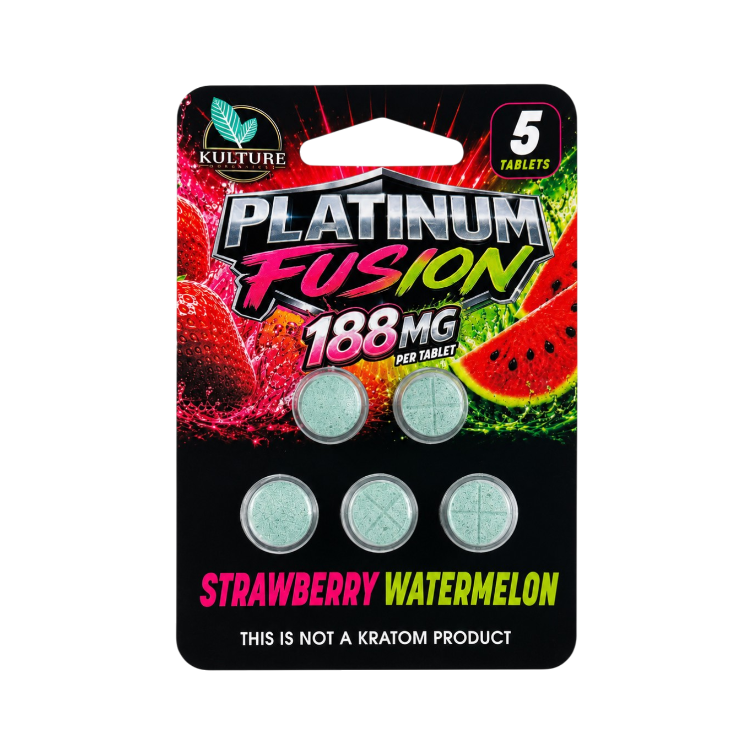 Kulture Botanicals Platinum Fusion 13-OH Tablets 188mg Strawberry Watermelon